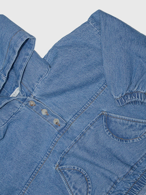 Front Pocket Anorak in Denim