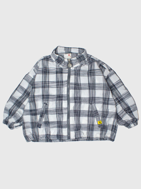 Lightweight Check Windbreaker in Navy