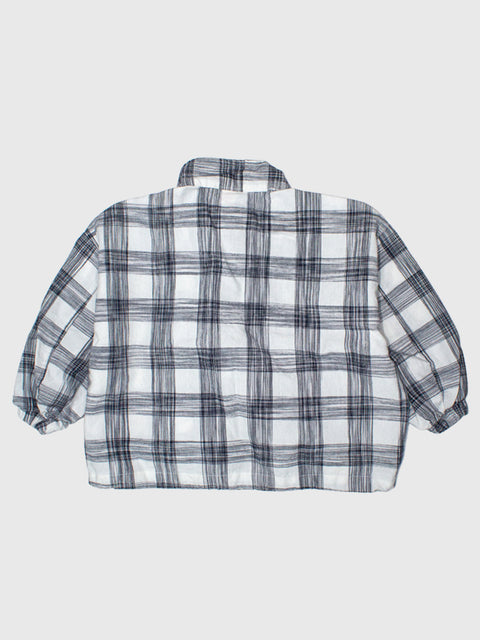 Lightweight Check Windbreaker in Navy