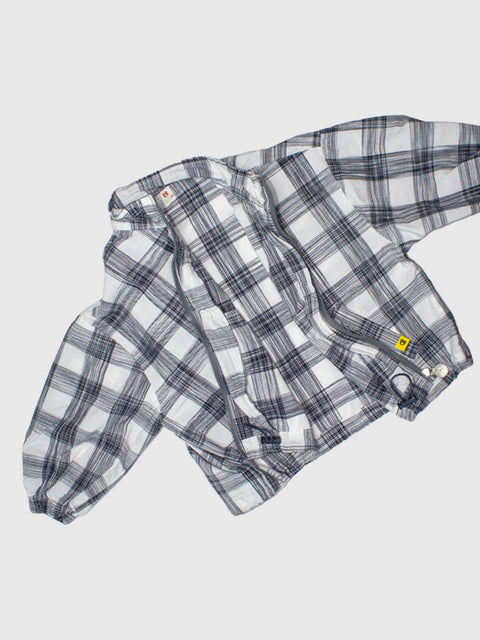 Lightweight Check Windbreaker in Navy