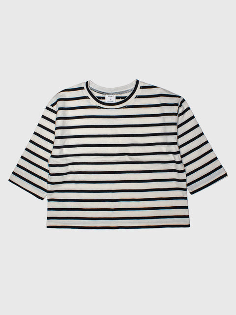 Stripe Long Sleeve in Black/Ivory