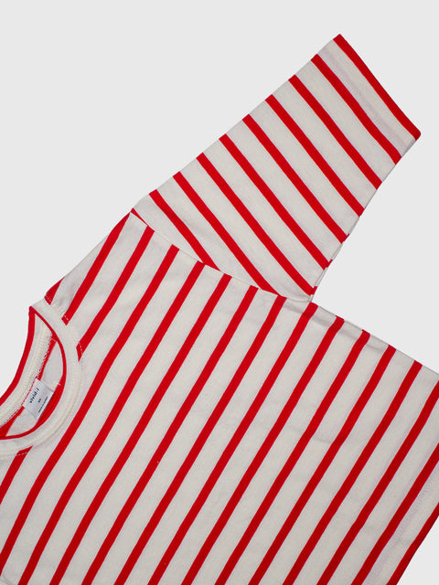 Stripe Long Sleeve in Red/Ivory