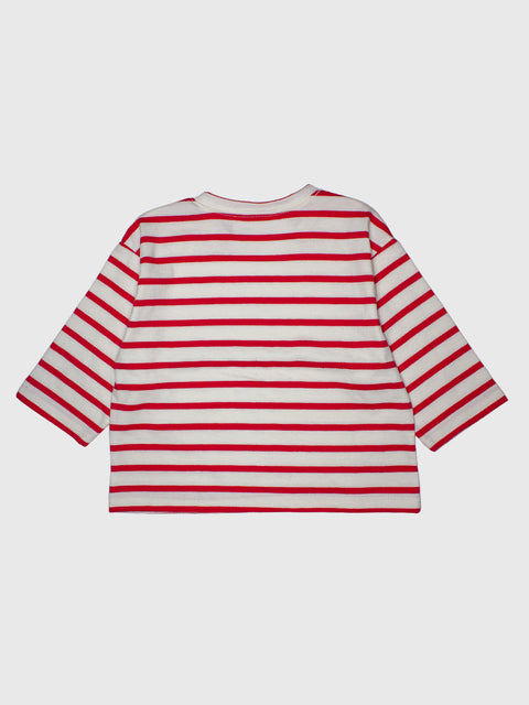 Stripe Long Sleeve in Red/Ivory