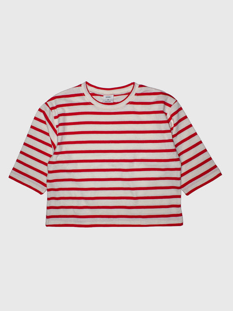 Stripe Long Sleeve in Red/Ivory