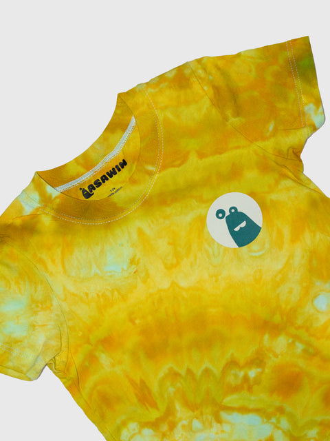 Goobi Tie Dye Tee in Chartreuse
