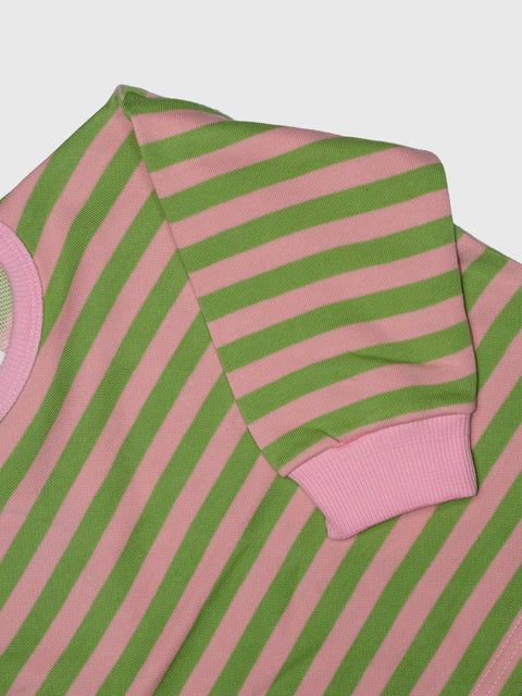 Stripe Sweatshirt in Pink/Green