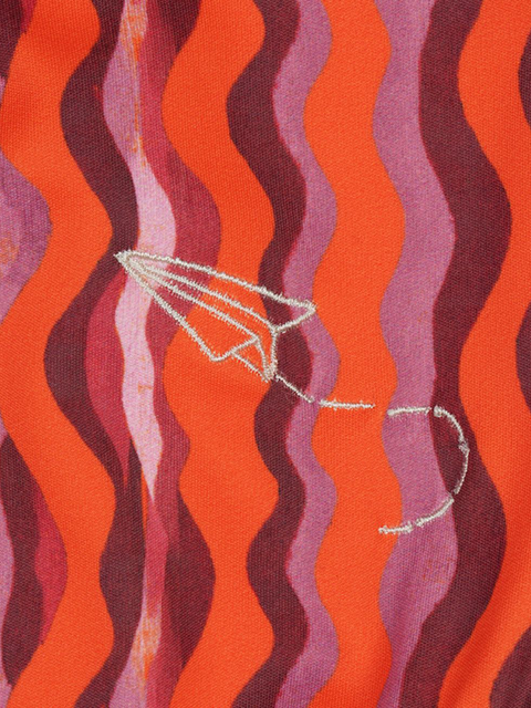 Wavy Swimsuit in Tangerine
