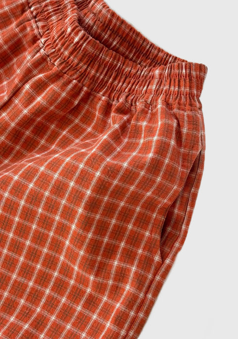 Check Pants in Orange