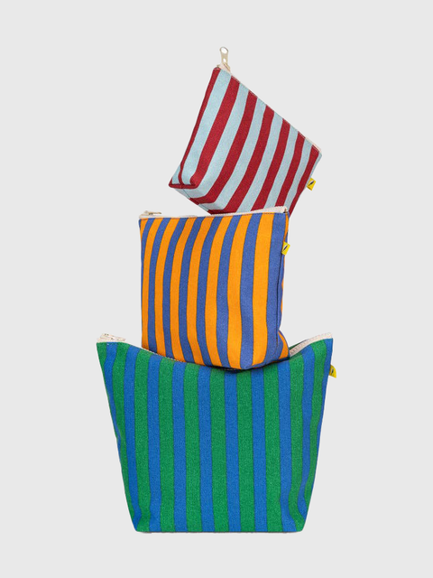 Everyday Zip Pouches Set in Awning Stripe