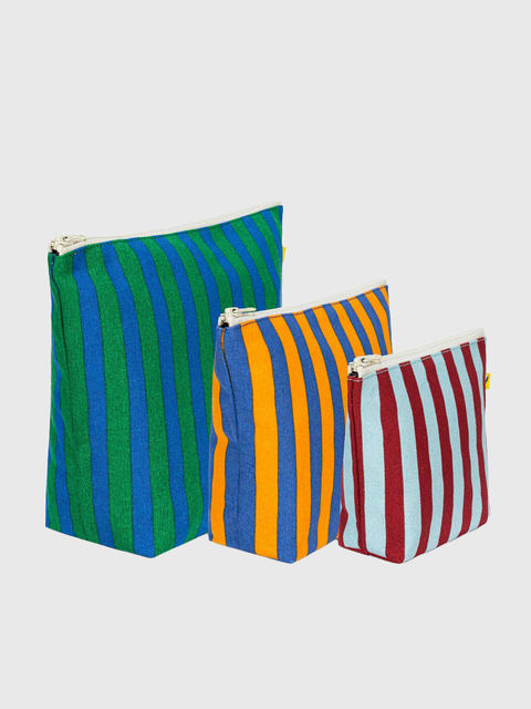Everyday Zip Pouches Set in Awning Stripe