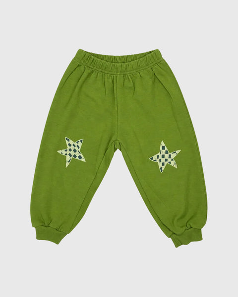 Checkerboard Star Joggers in Green