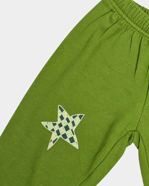 Checkerboard Star Joggers in Green