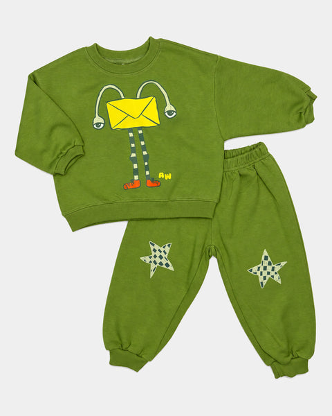 Checkerboard Star Joggers in Green