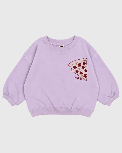 Boxy Pizza Sweatshirt in Lilac