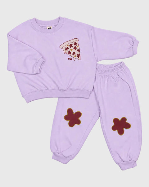 Pizza Topping Joggers in Lilac