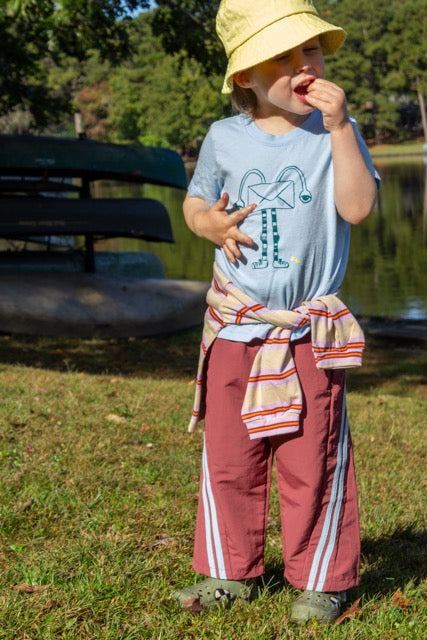 Rounded Track Pants in Maroon