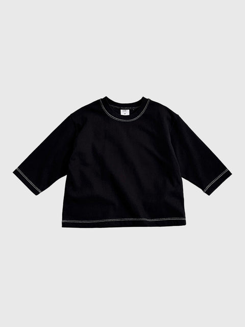 Line Stitch Tee in Black