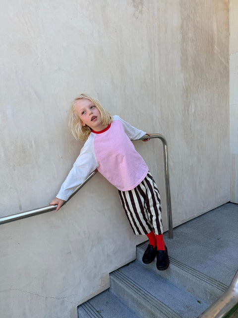 Raglan Tee in Pink/Red